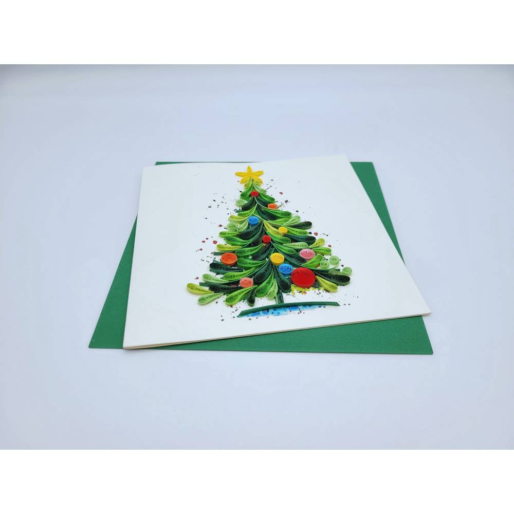 Quilling Weihnachtskarte Tannenbaum 1