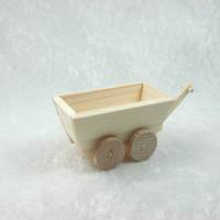Holzwagen, Handwagen, Handkarre in Miniatur für das Puppenhaus Bild 1