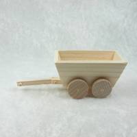 Holzwagen, Handwagen, Handkarre in Miniatur für das Puppenhaus Bild 2