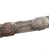 Byzantinisches Silber Armband mit Karneol und Niello Technik Bild 6