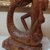 Handgeschnitzte Holzfigur - Meeresjungfrau aus den 80er Jahren Bild 3