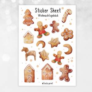 Weihnachten | Lebkuchen | Kekse | Plätzchen | Aufkleber Bulletjournal | Journal Sticker | Christmas | Cookies Bild 2