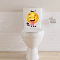 WC-Toiletten Aufkleber Emotion Pinkeln ? Musst du sitzen-Tür-Bad-Toilette-Cartoon Aufkleber-Wunschtext-Personalisierbar Bild 4