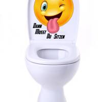 WC-Toiletten Aufkleber Emotion Pinkeln ? Musst du sitzen-Tür-Bad-Toilette-Cartoon Aufkleber-Wunschtext-Personalisierbar Bild 6