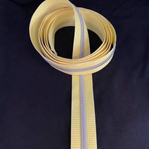 Reißverschluss „Silver Stripes“, breit, gelb-weiß / Endlosreißverschluss mit metallisierter Kunststoffraupe / Meterware Bild 4