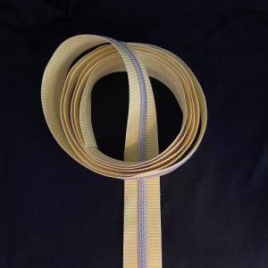 Reißverschluss „Silver Stripes“, breit, gelb-weiß / Endlosreißverschluss mit metallisierter Kunststoffraupe / Meterware Bild 6