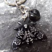 Totenkopf Motte Schmetterling Schlüsselanhänger Acryl Bild 3