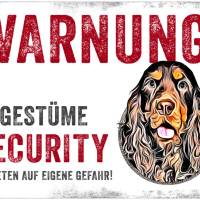 Hundeschild UNGESTÜME SECURITY (Cocker Spaniel), wetterbeständiges Warnschild Bild 1