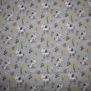 12,60 EUR/m Baumwollstoff Leon Zebras auf grau Webware 100% Baumwolle Bild 2