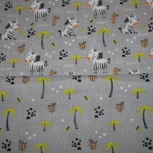 12,60 EUR/m Baumwollstoff Leon Zebras auf grau Webware 100% Baumwolle Bild 7