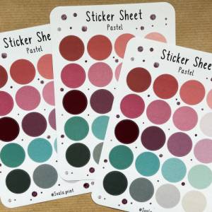 Pastel – Sticker | Kreise | Dots | Punkte | Rosé | Mint | Bulletjournal | Journal Sticker Bild 1