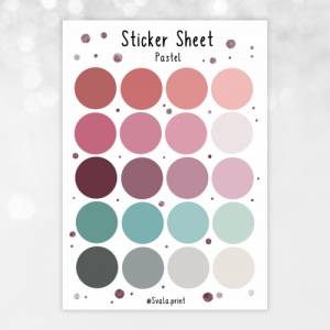 Pastel – Sticker | Kreise | Dots | Punkte | Rosé | Mint | Bulletjournal | Journal Sticker Bild 2