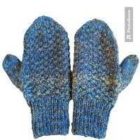Handschuhe, Fäustlinge, M-XL, Perlmuster, Blau, Erwachsene, Herren-Handschuhe Bild 1