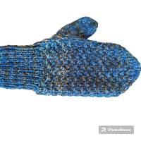 Handschuhe, Fäustlinge, M-XL, Perlmuster, Blau, Erwachsene, Herren-Handschuhe Bild 4
