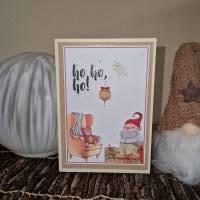 Weihnachtsmann Karte / Laterne Festtagsgruß / Teddy Weihnachten / Weihnachtskarte mit Bär / Festtagsgruß Teddy Bild 1