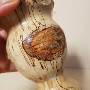 Holz-Kerzenständer mit toller Maserung - gedrechselt - naturbelassen - handmade Bild 4