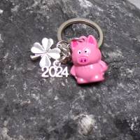 Rosa Schwein 3D Glöckchen Glocke Schelle   Schlüsselanhänger 2024 Glücksbringer Bild 1