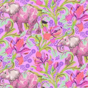 Everglow von Tula Pink für FreeSpirit / All Ears - Cosmic / Elefanten, rosa /0,5 m  Patchworkstoff Bild 1