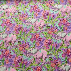 Everglow von Tula Pink für FreeSpirit / All Ears - Cosmic / Elefanten, rosa /0,5 m  Patchworkstoff Bild 2
