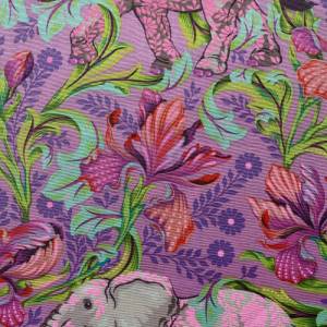 Everglow von Tula Pink für FreeSpirit / All Ears - Cosmic / Elefanten, rosa /0,5 m  Patchworkstoff Bild 4