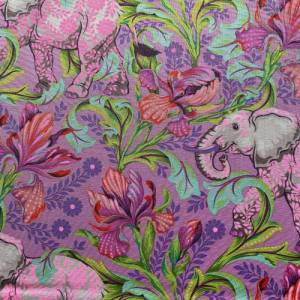 Everglow von Tula Pink für FreeSpirit / All Ears - Cosmic / Elefanten, rosa /0,5 m  Patchworkstoff Bild 5