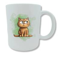 Tassen mit frechen Katzenmotiven, Rückseite mit passendem Spruch, personalisierbar Bild 3