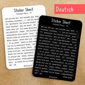 Deutsche Sticker Wörter und Sätze | Aufkleber Bulletjournal | Journal Sticker | Zitate Bild 1