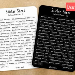 Deutsche Sticker Wörter und Sätze | Aufkleber Bulletjournal | Journal Sticker | Zitate Bild 2