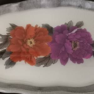 Vintage Stil Blumendekor Serviertablett aus Resin Epoxidharz Bild 8