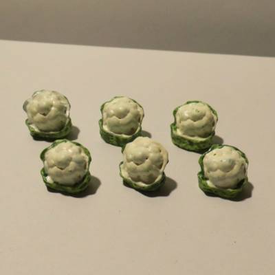 Miniatur 6 Stück Blumenkohl - Puppenhaus oder  zur Dekoration oder zum Basteln - Wichteltür Krippenbau
