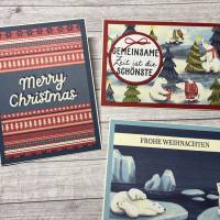 3er Set Grußkarten mit Eisbären für Weihnachten,Weihnachtskarten für die Liebsten, Merry Christmas, Winter, Stampin‘ Up! Bild 3