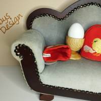 Eierwärmer aus Baumwolle mit Stickerei, Unikat, Handgefertigt Bild 1