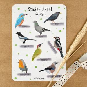 Sticker Singvögel | Aufkleber Bulletjournal | Journal Sticker | Sticker Natur & Vögel Bild 1
