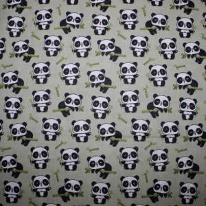 12,60 EUR/m Baumwollstoff Xyou Panda auf grün Kinderstoff Webware 100% Baumwolle Bild 2