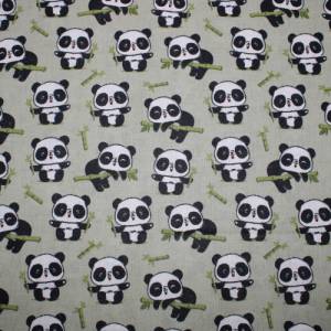 12,60 EUR/m Baumwollstoff Xyou Panda auf grün Kinderstoff Webware 100% Baumwolle Bild 4