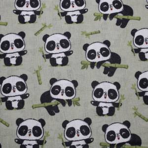 12,60 EUR/m Baumwollstoff Xyou Panda auf grün Kinderstoff Webware 100% Baumwolle Bild 5