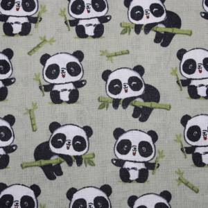 12,60 EUR/m Baumwollstoff Xyou Panda auf grün Kinderstoff Webware 100% Baumwolle Bild 7
