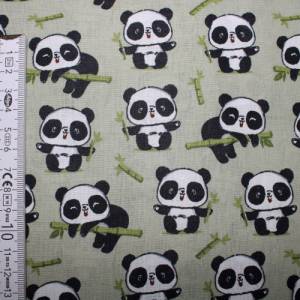 12,60 EUR/m Baumwollstoff Xyou Panda auf grün Kinderstoff Webware 100% Baumwolle Bild 9