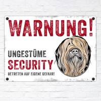 Hundeschild UNGESTÜME SECURITY (Briard), wetterbeständiges Warnschild Bild 2