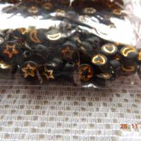 Perlen-Set,kleine schwarze Perlchen mit Aufdruck Bild 3