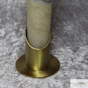 Eleganter, matt gebürsteter Messing-Köcherleuchter in gold - Perfekter Kerzenständer für 40 mm Durchmesser Bild 2