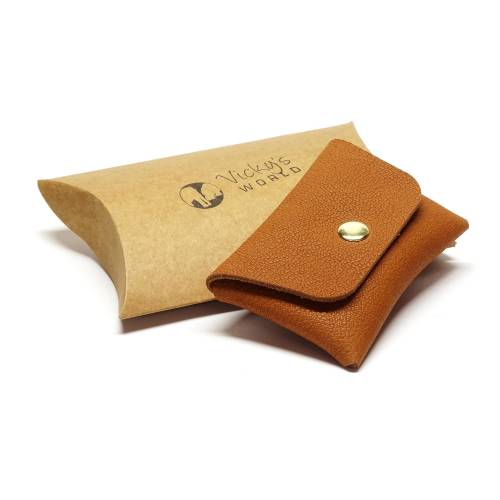 Karten Etui Geldbörse Echtes Leder Cards and Cash Buffalo Caramel by Vickys World - Card Wallet Bag