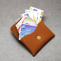 Karten Etui Geldbörse Echtes Leder Cards and Cash Buffalo Caramel by Vickys World - Card Wallet Bag Bild 2