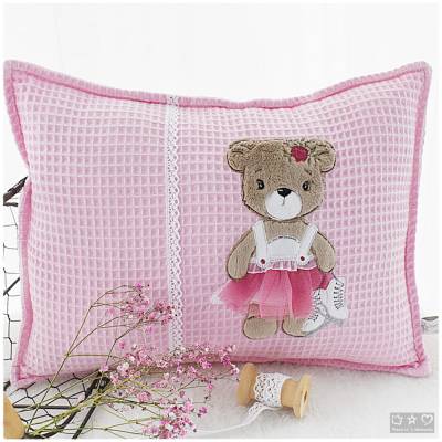 Namens-/Kuschelkissen 30cmx40cm mit Doodlestickerei Teddy Eisprinzessin, personalisierbar
