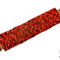 Breites Armband aus Bugle Beads Größe S/M 17,5 cm Bild 1
