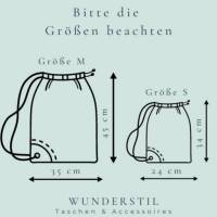 Turnbeutel Rucksack grafisch Ornamente Wildlederimitat grau in 2 Größen Bild 8