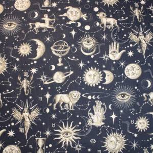 12,90 EUR/m Baumwollstoff Cosmic Sternbilder Astrologie auf dunkelblau Webware 100% Baumwolle Bild 3