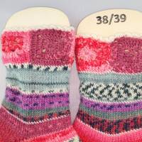 Socken Größe 38/39 mit besonderem Schaft, handgestrickt, Stricksocken, Wollsocken Bild 2