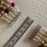 Bunte Perlenkette, fünfreihige Zuchtperlenkette, Geschenk für Frauen, H Bild 2
