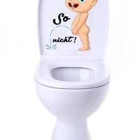 WC-Toiletten Aufkleber Baby So nicht-Tür-Bad-Toilette-Cartoon Aufkleber-Wunschtext-Personalisierbar Bild 6